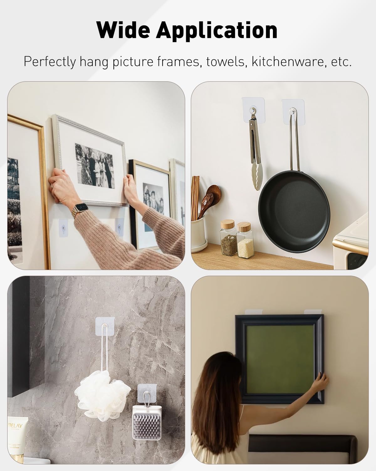 20-Piece Heavy-Duty Self-Adhesive Picture Hooks