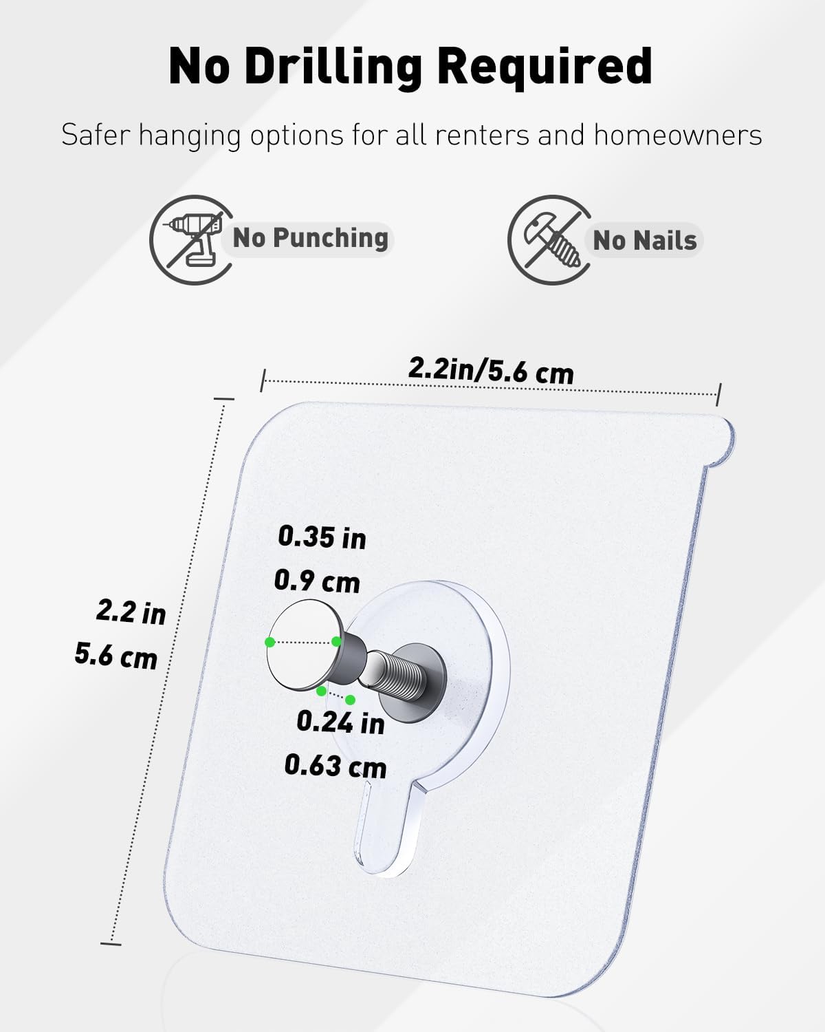 20-Piece Heavy-Duty Self-Adhesive Picture Hooks