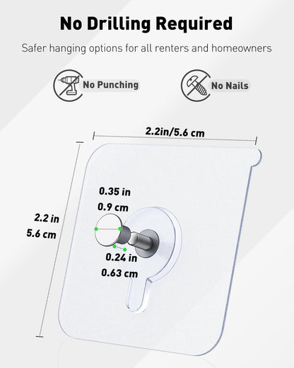 20-Piece Heavy-Duty Self-Adhesive Picture Hooks