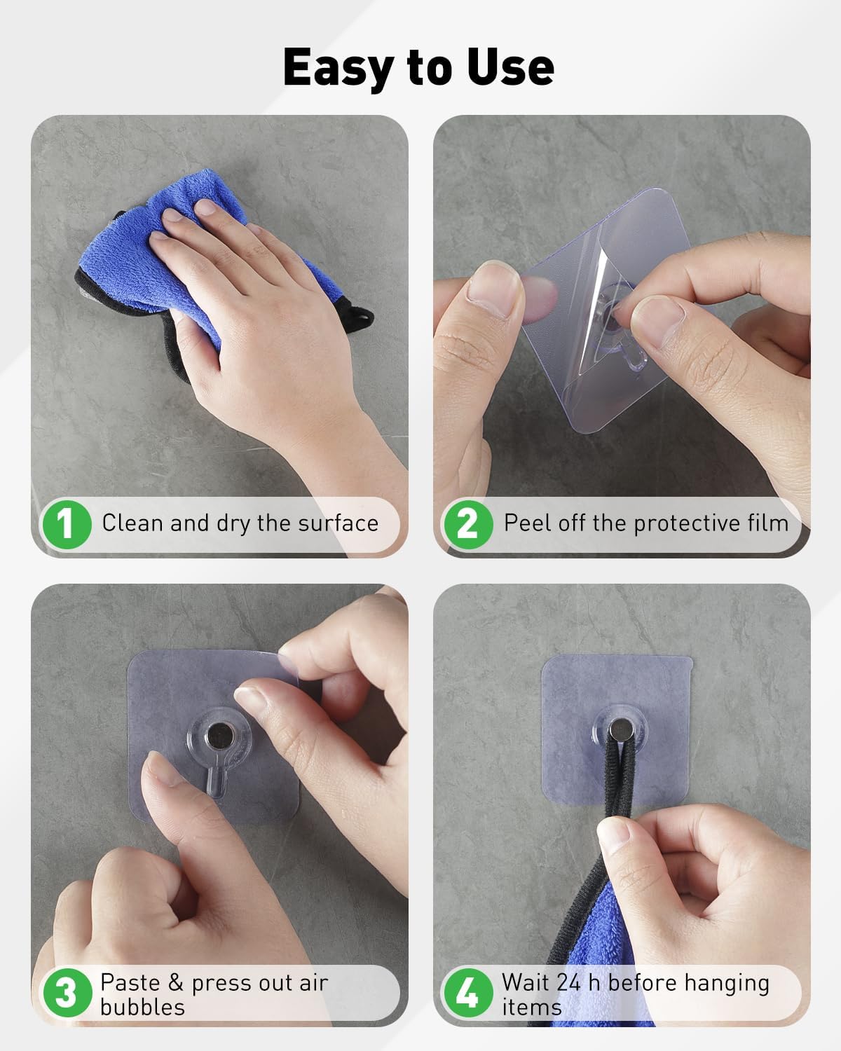20-Piece Heavy-Duty Self-Adhesive Picture Hooks