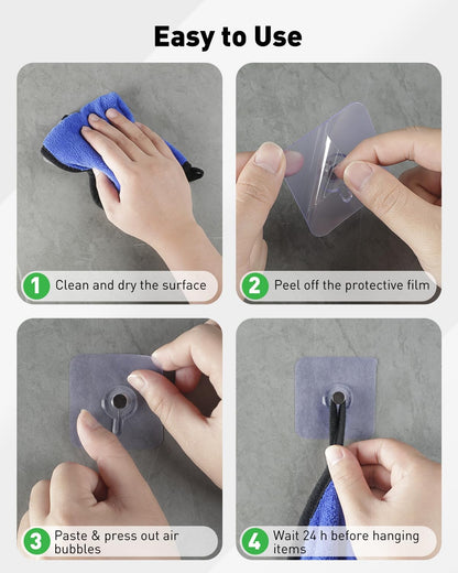 20-Piece Heavy-Duty Self-Adhesive Picture Hooks